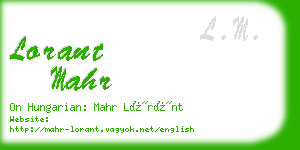 lorant mahr business card